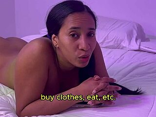 My stepmom works as a webcam model with english captions