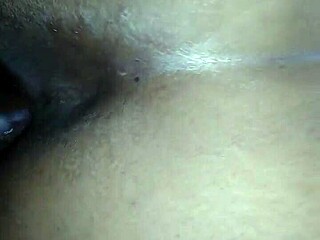 Amateur ebony gay bareback creampie with wet black cock