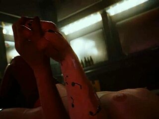 Evelyn Parker's thrilling nightclub scene in Cyberpunk 2077 game with intense settings
