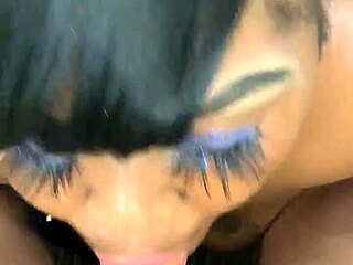 Dirty Ebony Slut Sucks Fat Cock