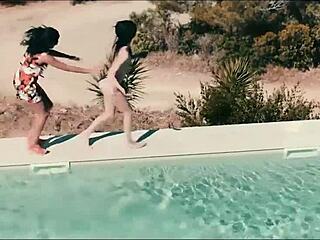 voyeuristic brunette watches hot european couple fuck