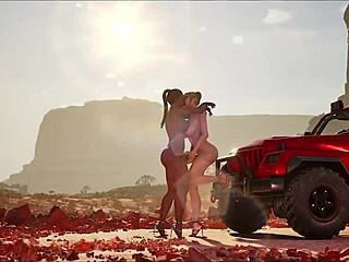 Futa3dx: Brunetka a blondínka babes tvrdo šukajú