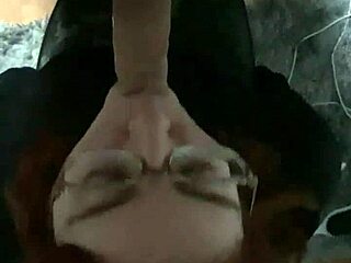 Latina Redhead Amateur Deepthroat Blowjob with Cumshot