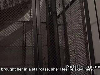 babe casually flashes tits outdoors for quick cash