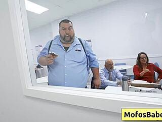 natural busty brunette milf sasha pearl at work with parker ambrose