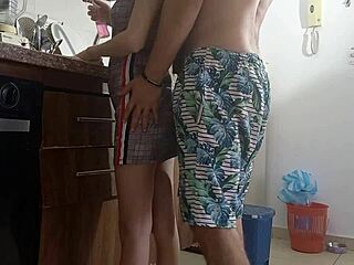 Skinny Latina Stepsister Gets Fucked in Kitchen