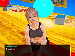 Blonde beauty explores new family game on PC