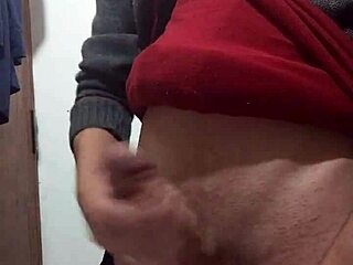 skinny guy jerks off fully clothed solo