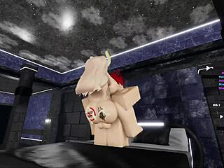 Blonde succubus enjoys cat boy cock