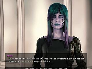 in tales from the unending void 154, the curvy mature anime girl shows her big tits.