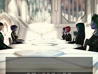 in tales from the unending void 154, the curvy mature anime girl shows her big tits.