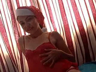 what's inside the christmas gift 2023? a cute petite babe slut for lesbian sex