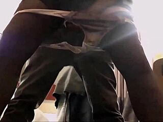 French amateur in black satin dress gets fucked in stockings and heels
