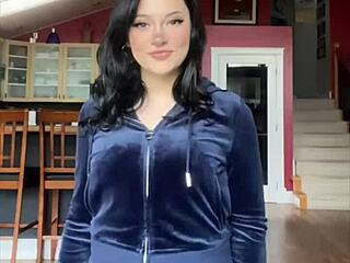 Why Unbox And Try On Juicy Couture Velour Tracksuit With That Pretty Latina Babe?