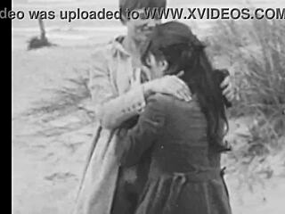 Retro Vintage Lesbians Feel Deep Emotions in Nature During Their Hairy Threesome Group Session