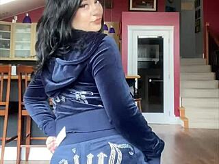 Why Unbox And Try On Juicy Couture Velour Tracksuit With That Pretty Latina Babe?