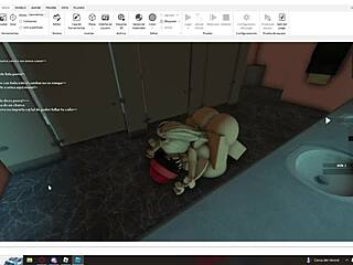Slutty girl bred by futa in wild Roblox scene