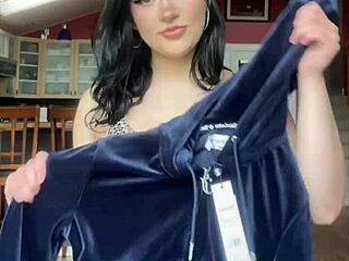 Why Unbox And Try On Juicy Couture Velour Tracksuit With That Pretty Latina Babe?