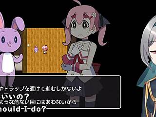 In this anime hentai, crossdressing girl akari plays magic game with small tits and machine