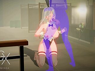 Seductive anime girl in explicit 3D hentai gaming game