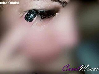 Nasty Blonde Slut with Big Ass Swallows Cum in Shower