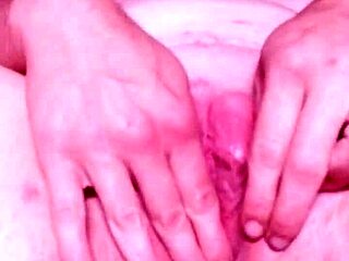 Husband has fun with beautiful wife's pussy and cock in homemade sex.