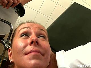 milf babe curly ann feels intense inspection by giant cock