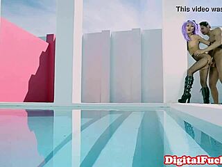 Adorable Asian Cosplay Girl Feels Glamour in Stockings Doggy