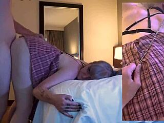 White girl with big ass gets interracial licking and doggystyle in old video
