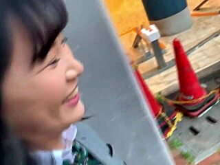 Asian cutie with huge tits rides bareback in amateur clip