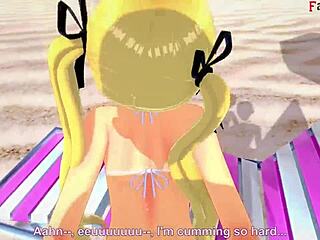Marie Rose's animated beach adventure in bikini