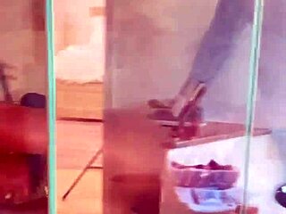 Lady raex in shower scene with mature tits bouncing!