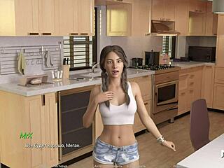 POV shower masturbation with an MILF in an RPG game-like setting.
