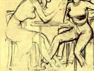 Vintage erotic drawings retro cartoon anime hentai