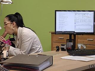 Loan4k chick spreads legs for credit in office