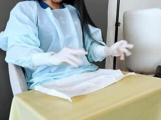 Latex fetish: Sensual medical gloves