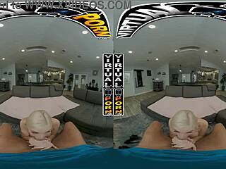 Beautiful blonde gets a sensual service in virtual reality porn