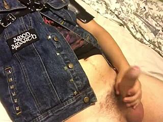 gay metalhead bodybuilder masturbates alone