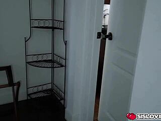 Scarlett Bloom Bent Over for Stepbro's Monster Cock Spanking in Shower