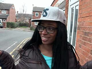 Black Hot Rapper Girl from London Loves White Big Cocks and Huge Facial Cumshot