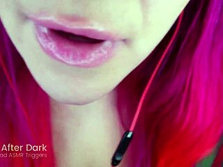 POV ASMR with a red-haired emo girl who loves to lick glasses and make mouth noises.
