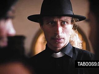 Perv priest shares his cock with nympho lesbians Spencer Bradley and Mona Azar in threesome