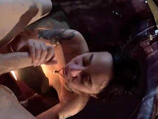 asian babe sucks cock in hot jacuzzi tub