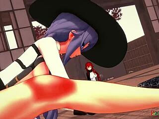 See through costumes in this Fantasy King's 3D animated threesome with Eris and Roxy in Mushoku Tensei.