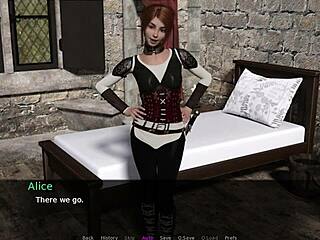 lets play a knights tale part 4 with blonde and redhead characters in a fantasy setting.