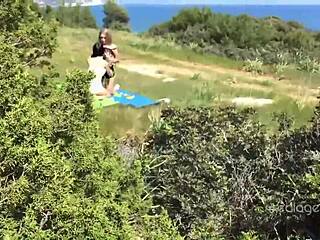 Sasha Rose and Daniella Margot enjoy hot outdoor lesbian licking and fingering