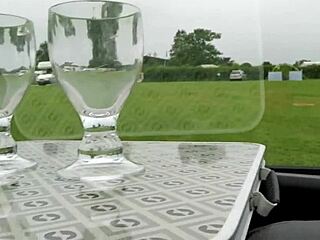 housewife has discreet car sex at campsite