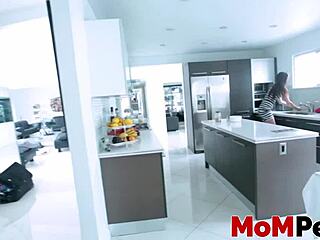 Yummy stepmom catches pervy young guy – strokes monster cock?