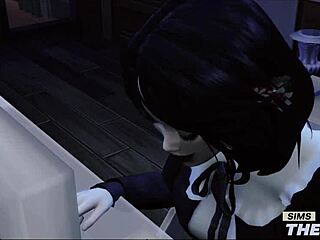 Gothic Babysitter In Sims Therapy Fucks Big Brother