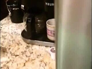 Big tits homemade brunette gets fucked on kitchen table